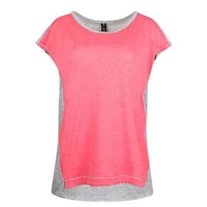 Yogalicious Gray and Pink Short Sleeve Top